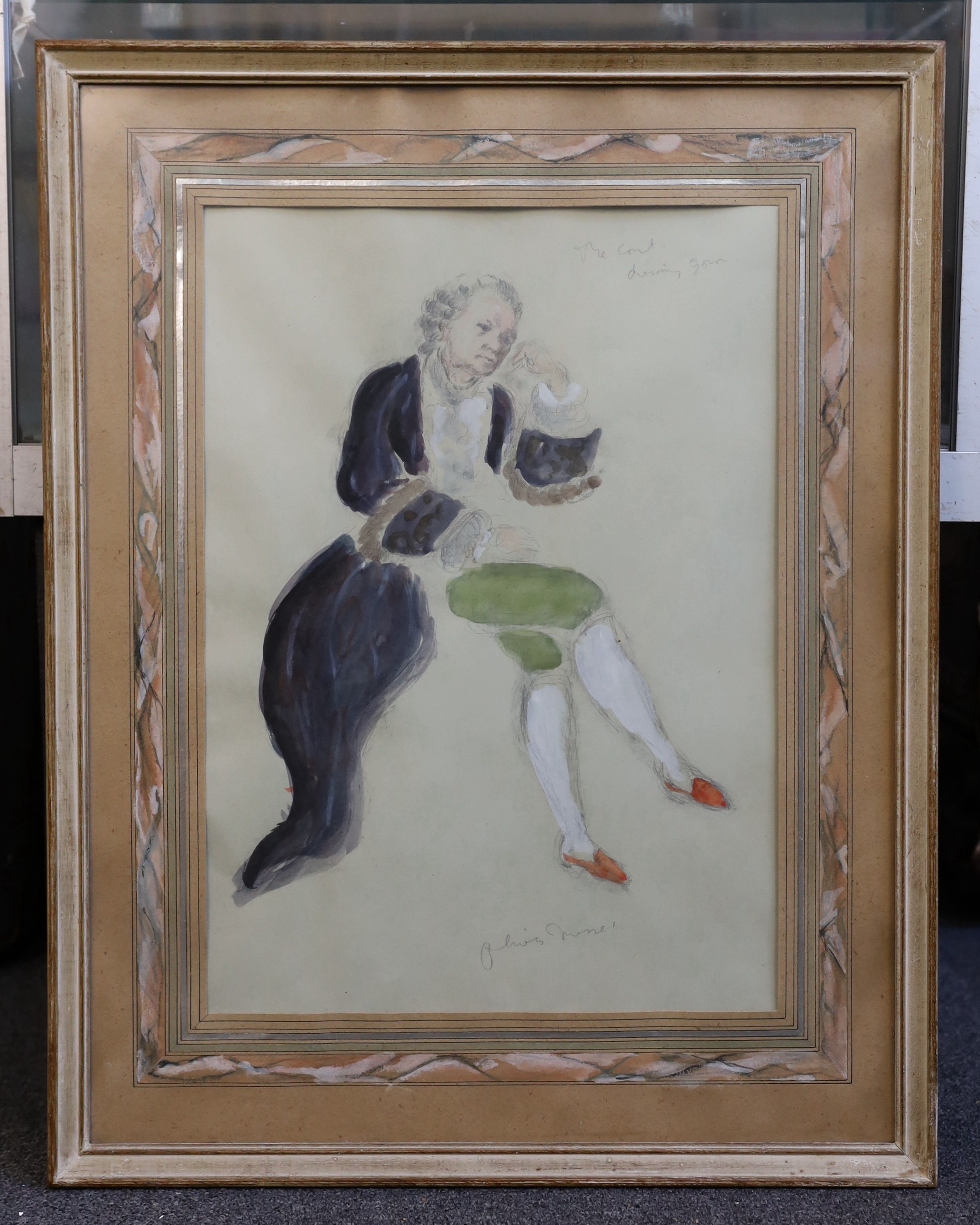 Oliver Messel (British, 1904-1978), 'The Count, Dressing Gown', pencil and watercolour on paper, 45 x 32cm